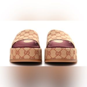 Canvas GG Monogram Angelina Platform Slide Sandals